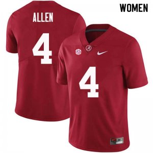 NCAA Women's Alabama Crimson Tide #4 Christopher Allen Stitched College Nike Authentic Crimson Football Jersey YH17L45ZK